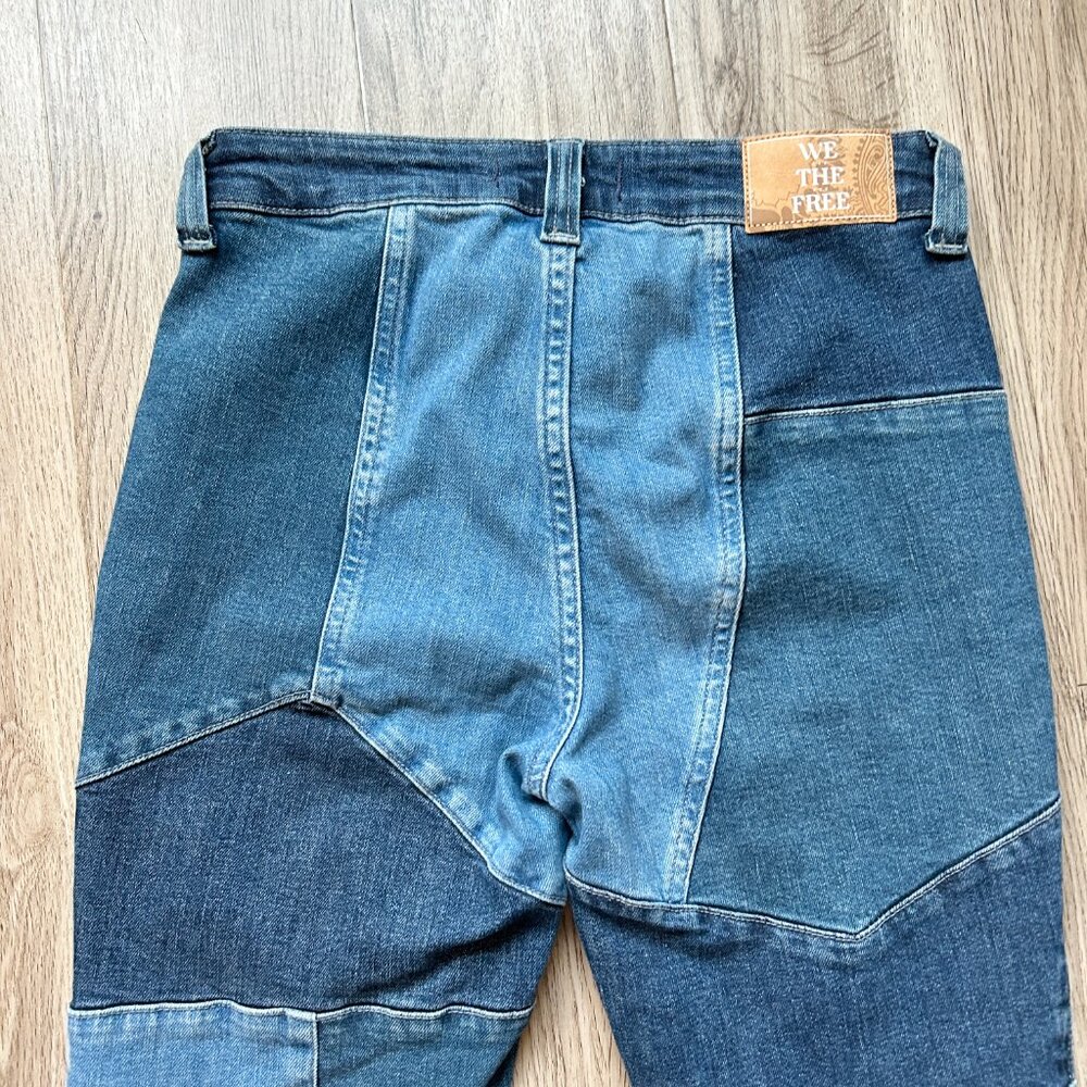 Free People We The Free No Boundaries Patchwork Flare Bell Bottom Jeans (26) - Picture 13 of 14